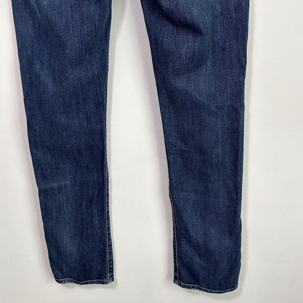 7FAMK Josefina Button Fly Jeans 28 Skinny Boyfriend Blue Distressed Mid Rise - Picture 7 of 9